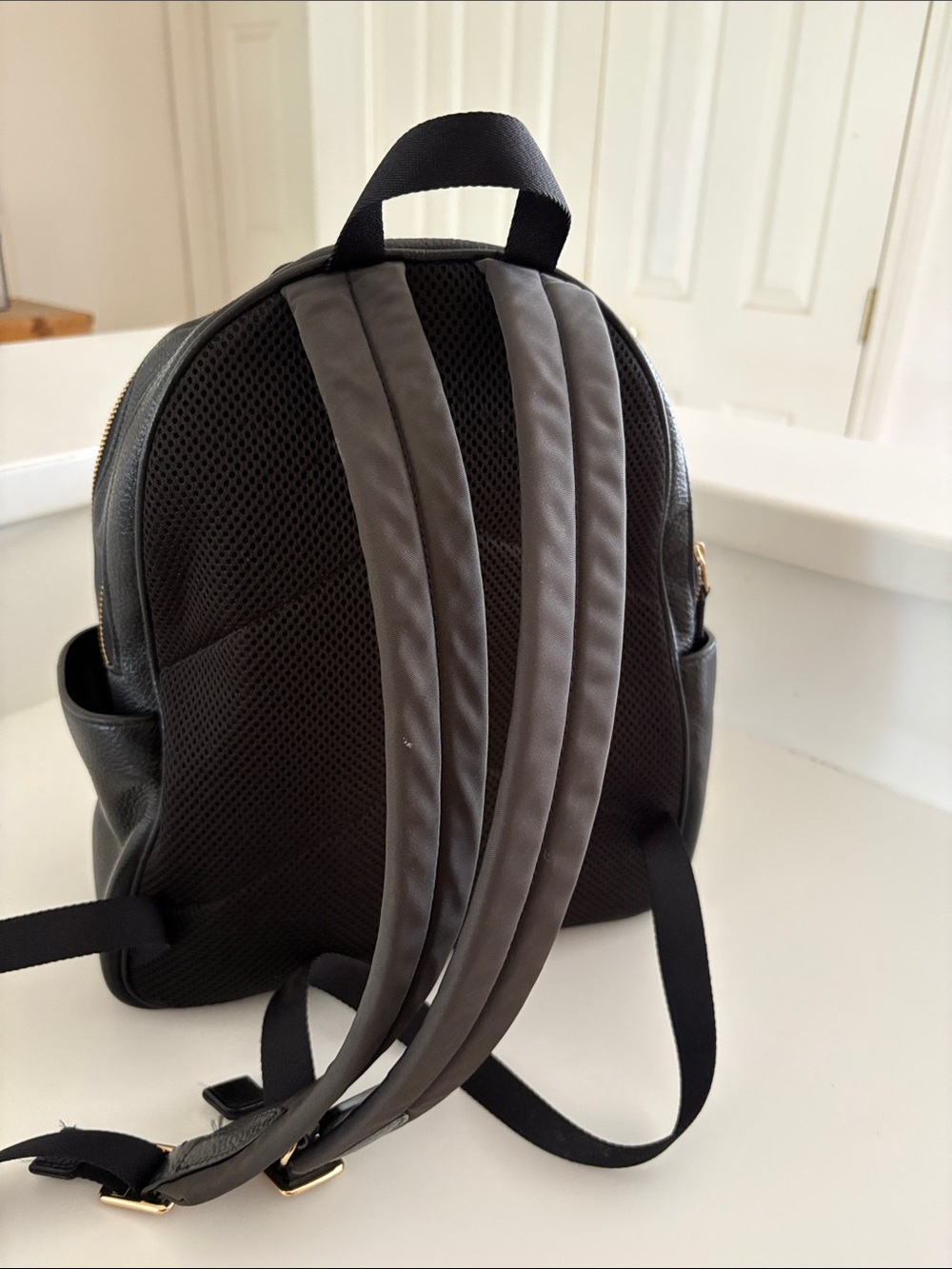 Coach Black Pebbled Leather Backpack with Gold Hardware - Picture 3 of 7